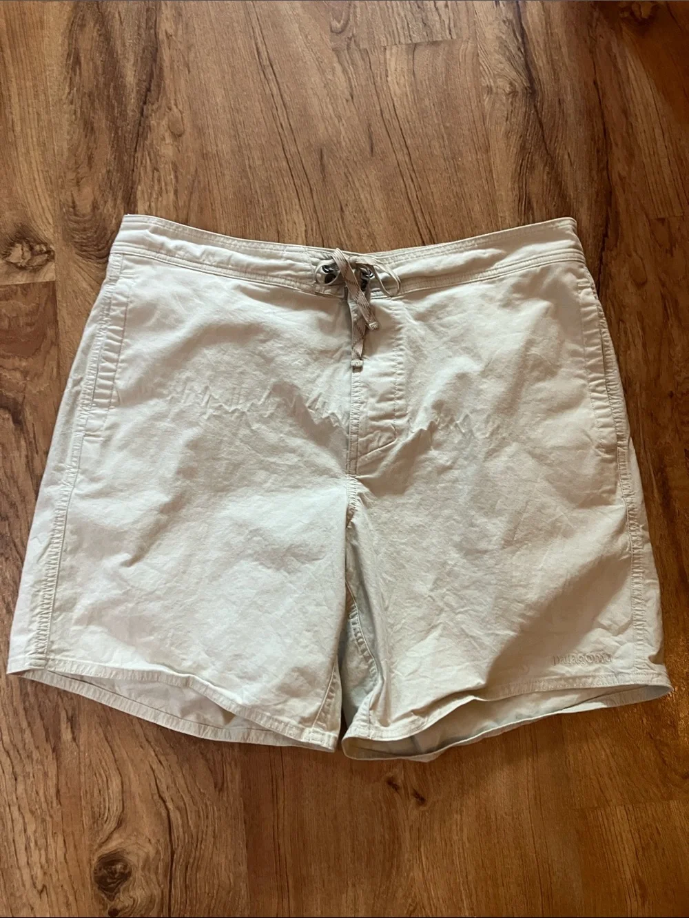 Cream cotton board adventure Shorts - Drawstring and zip Patagonia gorpcore 38